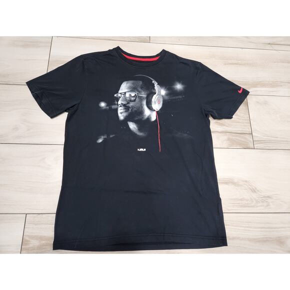 Vtg Mens Nike Lebron James LA Beats By Dre Pro Dri-Fit T-Shirt Black Size Large - Picture 1 of 4